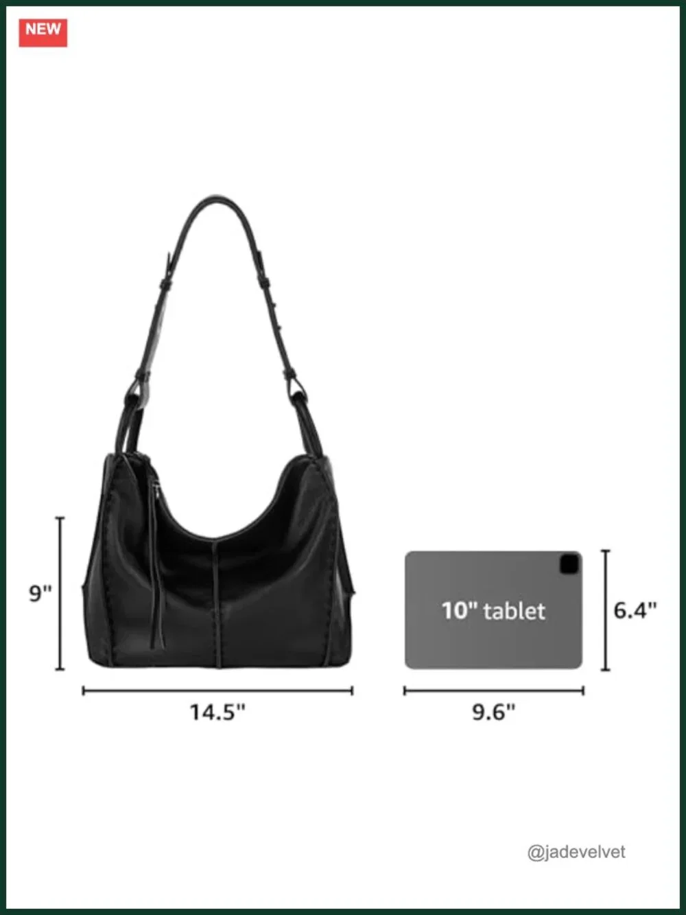Large Hobo Purse - Premium Cowhide Leather Handbag with Zipper Pocket